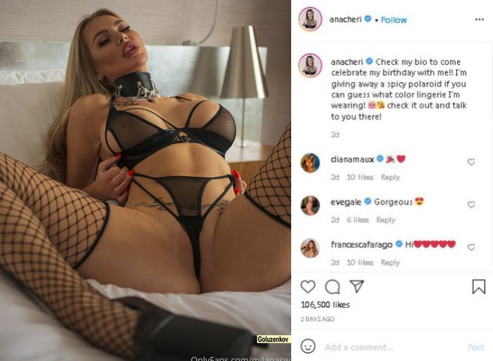 Milana Milks Horny Slut In Black Lingerie OnlyFans Insta Leaked Videos