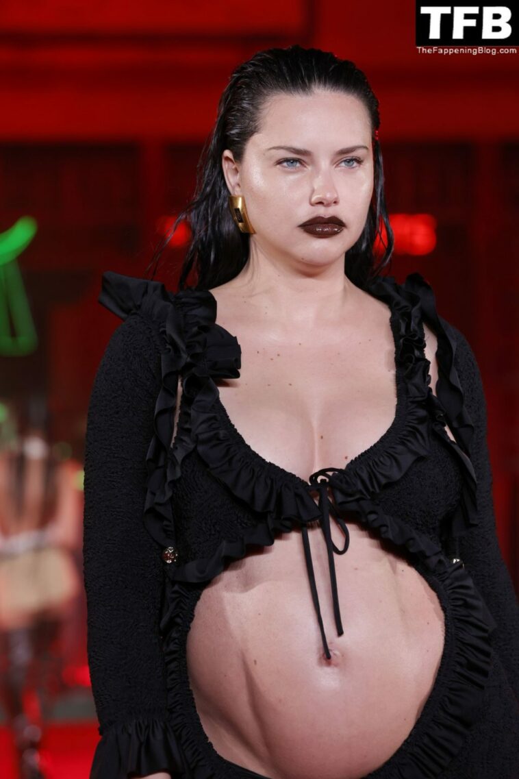 Adriana Lima Shows Off Her Baby Bump During the “Fortune City” Runway Show (3 Photos + Video)