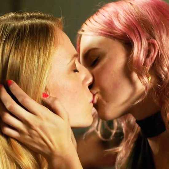 Emma Bell & Paige Elkington Lesbian Kiss Scene from 'Relationship Status'