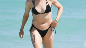 Genie Bouchard is Seen Wearing a Black Bikini in Miami Beach (49 Photos)