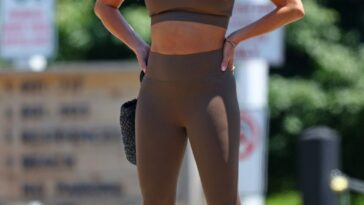Kristin Cavallari Shows Off Her Abs While Wearing a Brown Athleisure Outfit in East Hampton (47 Photos)