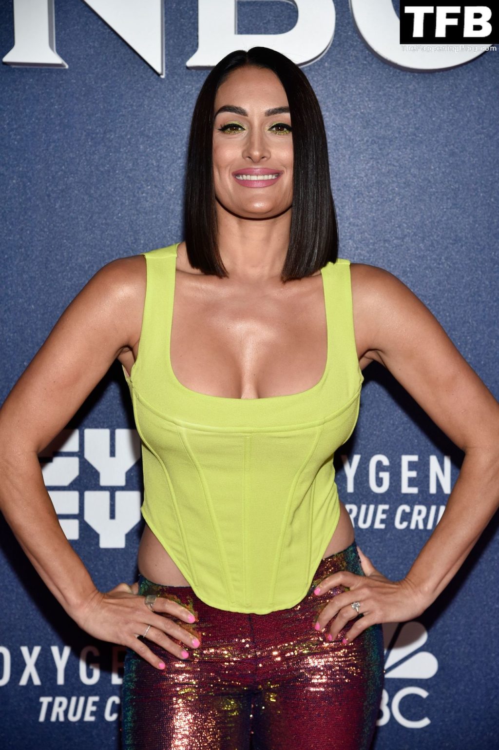Nikki Bella Flaunts Her Cleavage at NBCUniversal’s 2022 Upfront Press Junket (21 Photos)