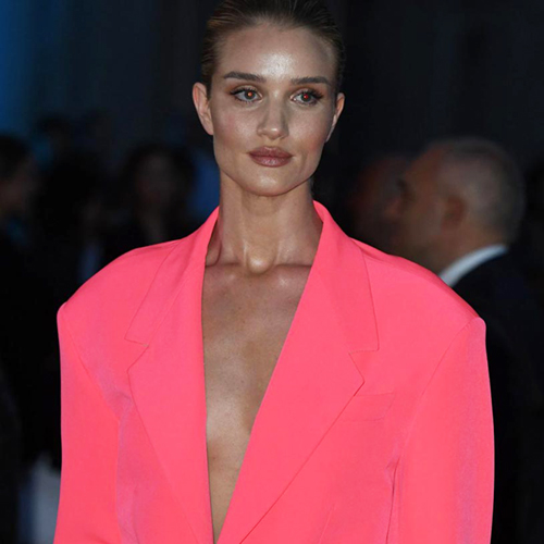 Rosie Huntington-Whiteley Braless for Versace's Fashion Show