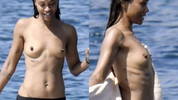 Marvel’s ‘Guardians of the Galaxy’ Actress Zoe Saldana Shows Her Nude Tits in Sardinia (111 Photos) [Updated]