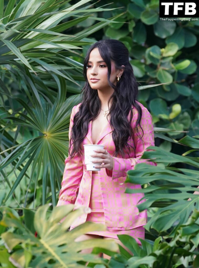 Becky G Wears Pink as She Grabs Coffee in Miami (13 Photos)