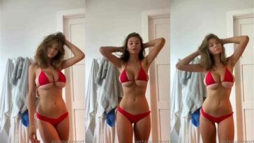 Ashley Tervort Nude Red Bikini Teasing Video Leaked - Famous Internet Girls