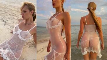 Caroline Zalog Nude Beach Wet Sheer POV Video Leaked - Famous Internet Girls