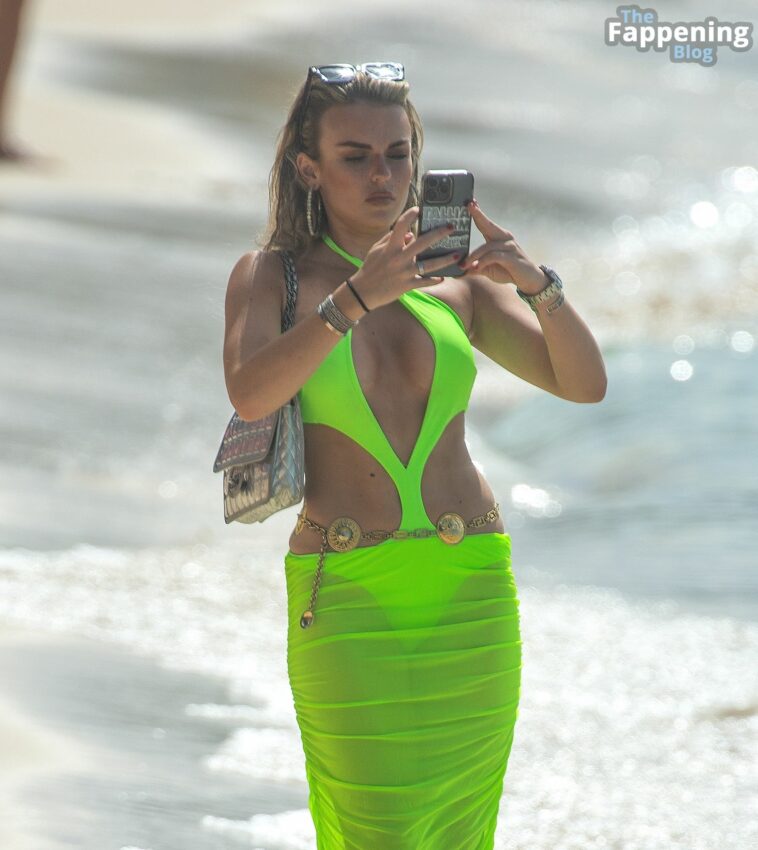 Tallia Storm Shows Off Her Sexy Body in a Neon Beach Ensemble During Her Holiday in Barbados (17 Photos)