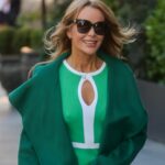 Amanda Holden Shows Off Pokie in a Green Dress at Heart Radio (19 Photos)