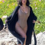 Kim Kardashian is Clicked Modelling a One-Piece Swimsuit in Malibu (12 Photos)