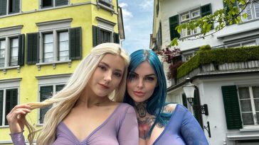 Eva Elfie & RIAE Flash Their Nude Boobs in Zurich (6 Photos)