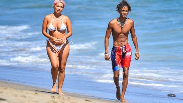 Jaden Smith Puts His Hand On The Belly of His Girlfriend Sab Zada While Having a Beach Day in Malibu (Photos)