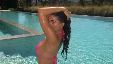 Kylie Jenner Tits See-Through Wet Bikini Set Leaked
