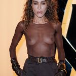 Ines Rau Shows Off Her Nude Tits at the Saint Laurent Show in Paris (8 Photos)
